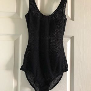 Black mesh bodysuit